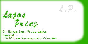 lajos pricz business card